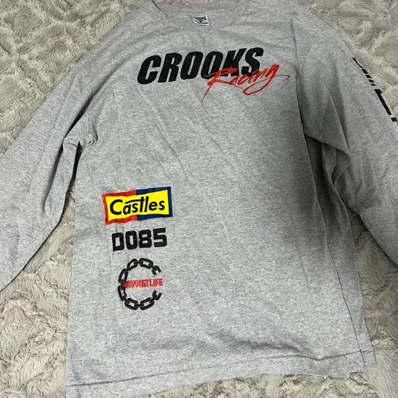 crooks and castles racing logo long sleeve top - Picture 1 of 2